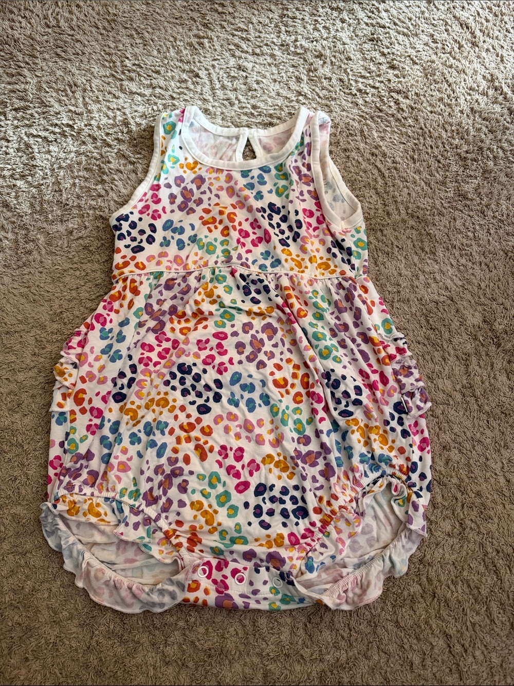 Girls' Multicolor Leopard Print Tank Top - Rainbow Spots